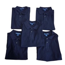 Port Authority Youth Medium Navy Polo Shirts 5 Pack School Uniform Short Sleeve