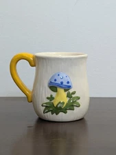Mushroom Mug Hand Painted & Signed Blue & Pink Shrooms Coffee Tea Vintage?