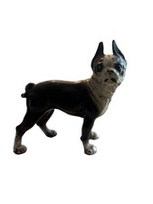 Hubley Boston Terrier Cast Iron Door Stop, Vintage, Original Paint