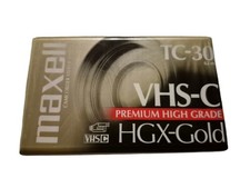 Maxell VHS-C TC-30 HGX-Gold Camcorder Blank Tape Premium High Grade New/Sealed
