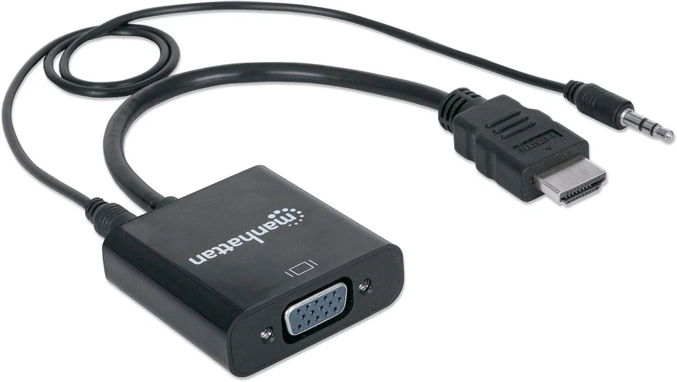 Manhattan HDMI to VGA (with Audio) Converter cable, 1080p, 30cm, Male to Female, - Image 4 of 4