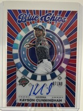 2025 Panini Prospect Edition Kayson Cunningham Blue Chip Signatures Red #/99