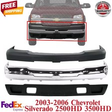 Front Bumper Chrome Steel Kit For 2003-2006 Chevrolet Silverado 2500 Hd 3500