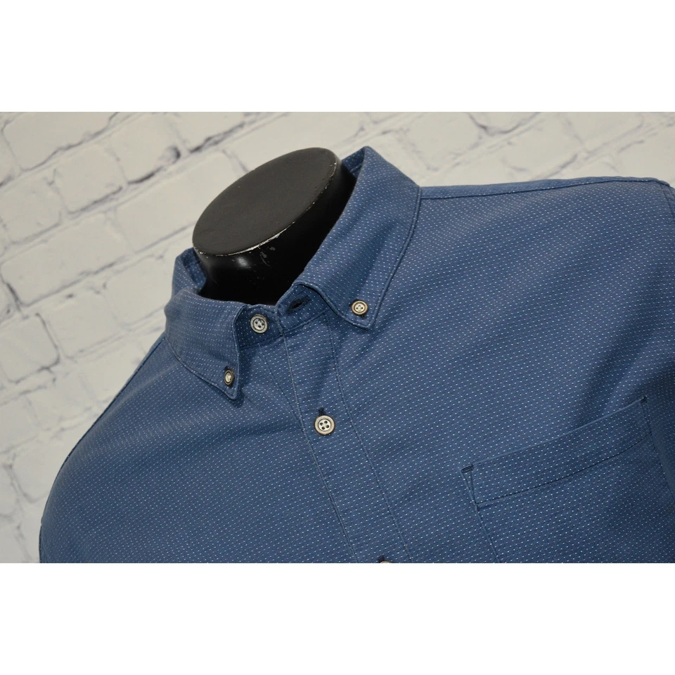 Camisa de vestir Carbon 2 Cobalto para hombre talla XL azul algodón geométrico Foto 2 de 4