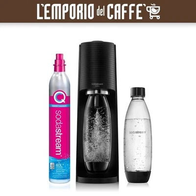 Gasatore SodaStream Per acqua frizzante Terra Nero + Cilindro +Bottiglia Fuse 1L - Immagine 1 di 3