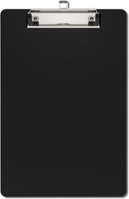 Small Plastic Clipboards, Mini Black Clip Board Memo Size 6" x 9" for Classroo
