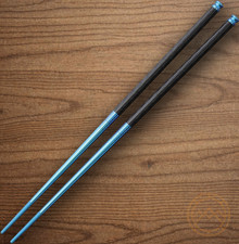 Spartan Blades Titanium Chopsticks Blue w/Carbon Fiber Handles Breakdown Design
