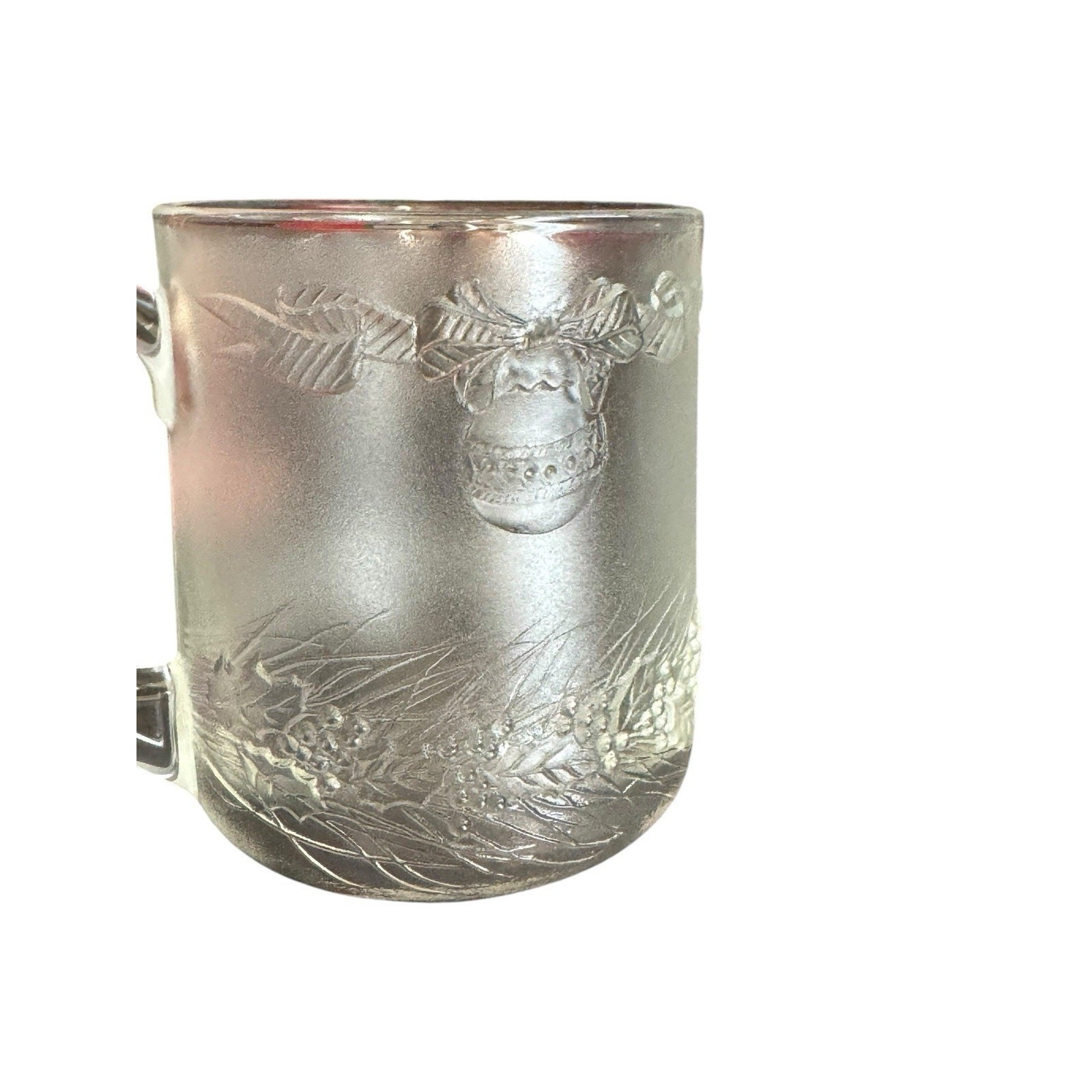 VTG Christmas Holiday Mugs (4) Duralex Saint-Gobain Maxi-Tasses De Noel Glass