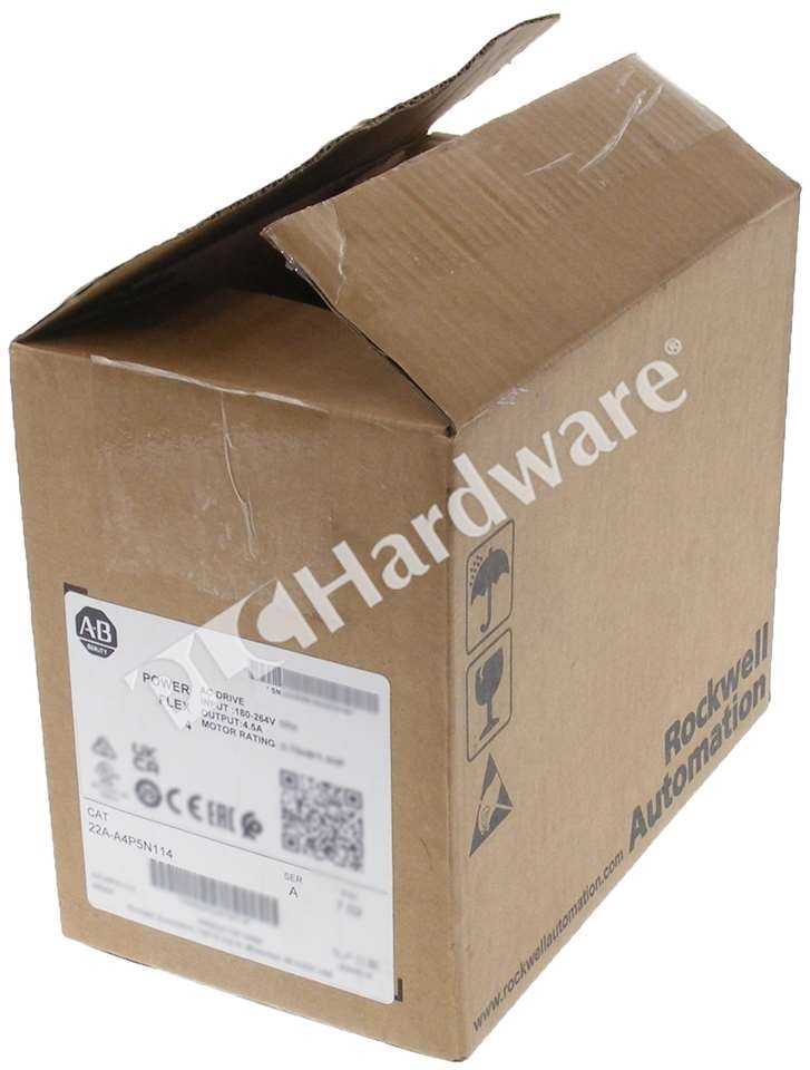 Open Pre-owned Allen Bradley 22A-A4P5N114 /A PowerFlex 4 240V 1-Ph 4.5A AC Drive
