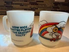 Set of Vintage Anchor Hocking SNOOPY - SKATER'S WALTZ Milk Glass MUG Cup Peanuts