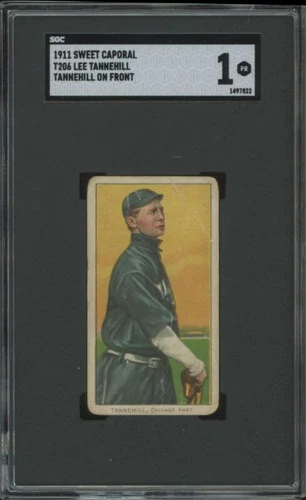 1909 T206 LEE TANNEHILL POOR SWEET CAPORAL 350-460 ON FRONT SGC 1 WHITE SOX