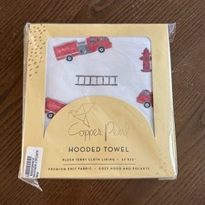 Copper Pearl Chief Fire Truck Hooded Towel Premium Knit Plush Terry 33x33 NEW