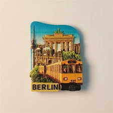 Germany Berlin landmark Tram Tourist Travel Souvenir 3D Resin Fridge Magnet Gift