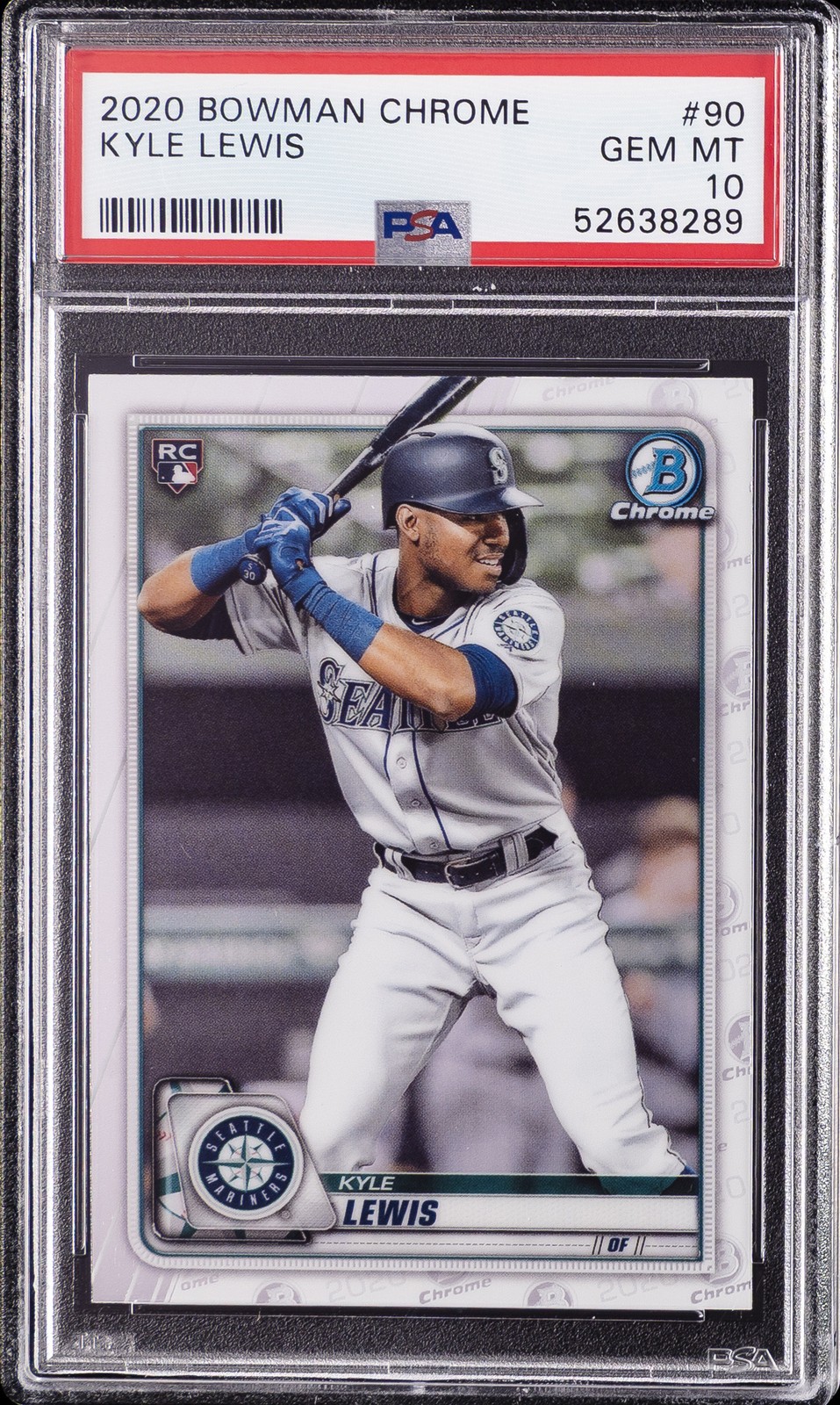 2020 BOWMAN CHROME #90 KYLE LEWIS ROOKIE RC PSA 10