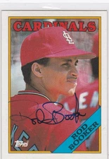1988 Topps #483 Rod Booker Cardinals Signed Auto IP Free Shipping!