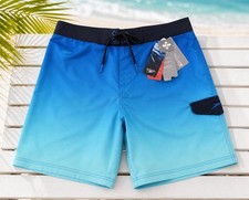 Speedo Ombre Board Shorts Mens M Island Blue 21" Swim Trunks NWT MSRP 59