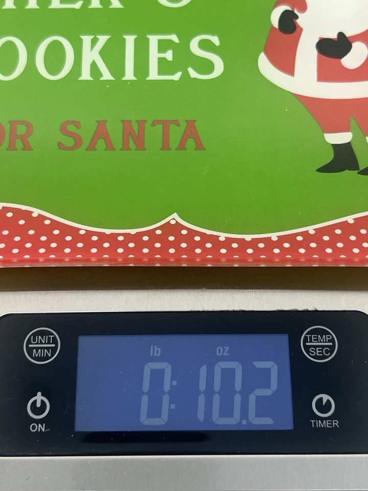 Bandeja de Navidad de leche y galletas para Papá Noel diseño rojo verde plato de vacaciones de 10"x8" Foto 3 de 3