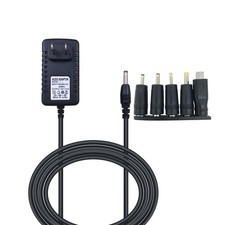 6V 2A Power Supply Adapter with 5 Plugs 6.6 FT AC to DC Charger Cable