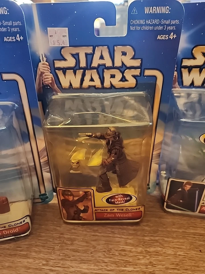 批量 6 件 星球大战 克隆人攻击 帝国条纹 背面 孩之宝 2002 NOC — 第 3/4 张图片