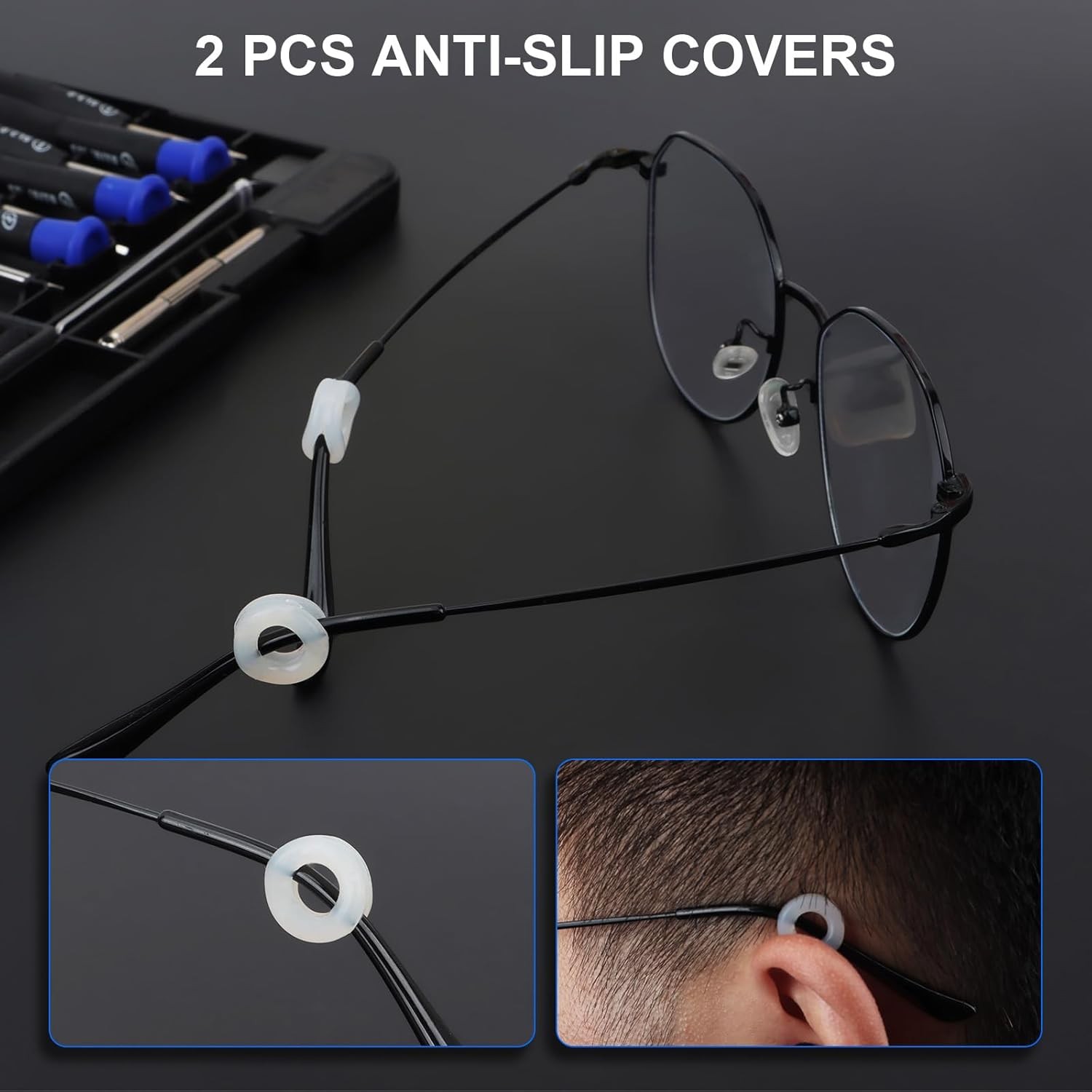 STREBITO Glasses Repair Kit, All-in-One Eyeglass Repair Kit with 16 Sizes of Scr