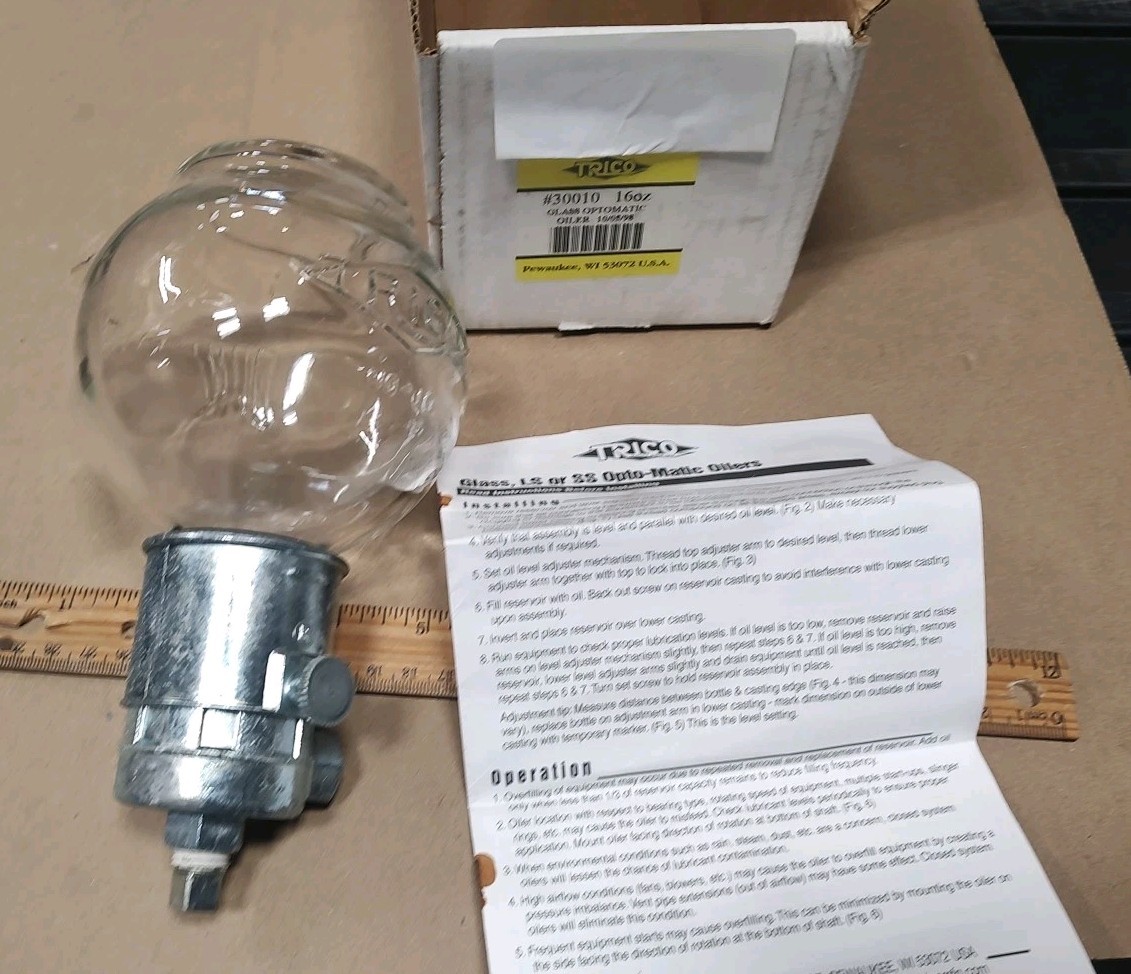 NEW Trico 30010 Optomatic 16oz Oiler, Reservoir 1/4” NPT outlets