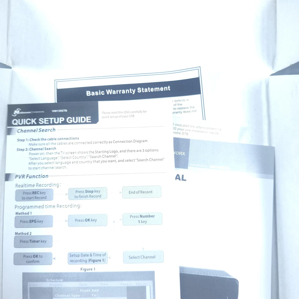 Mediasonic HomeWorx HW130STB Digital Converter Box 1080p ATSC DVR USB PVR Remote - Image 4 of 4