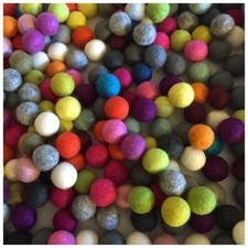 Fair Trade Nepal Wolle Filzkugeln Bunt Helle Filzkugeln 2cm 20mm / 1cm / 100