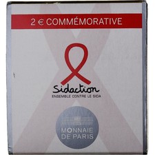 [#1511106] France, 2 Euro, World AIDS Day, Proof, Colorized, 2014, MDP, Bi-Metal