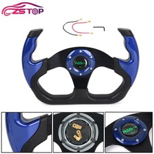 Universal Blue U Shape Flat Dish Drift Racing Steering Wheel 6 Holeshorn Button Universal Blue U Shape Flat Dish Drift Racing Steering Wheel 6 Holeshorn Button