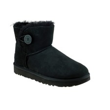 UGG Women’s Black Suede Ankle Boots Real Fur Fall/Winter Comfort Warm Iconic