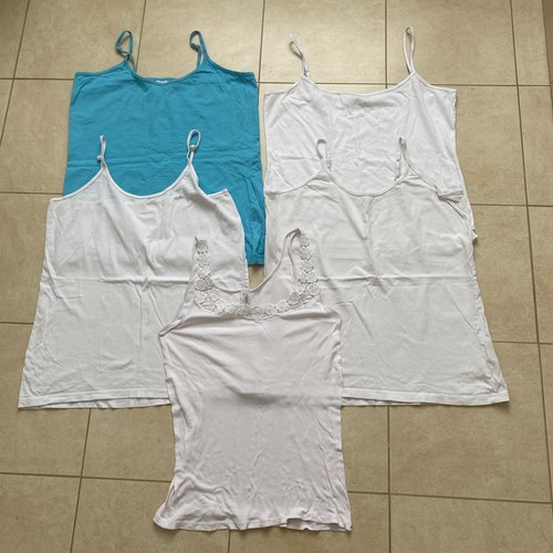 Bundle Of 5 Vests White And Pale Blue Size 14-16