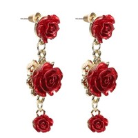 HerzföRmige OhrhäNger Ohrschmuck Damen Ohrringe Statement Blumen-Ohrringe