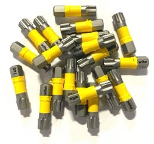 Wiha T40 Torx Bit 1/4" Hex Drive Impact Screwdriver Bits Made In Germany 20 Pack