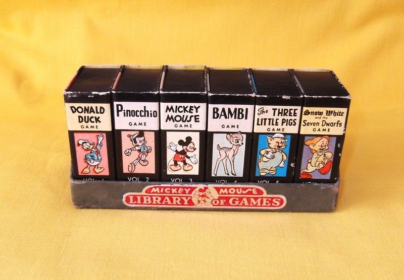 VTG DISNEY MICKEY MOUSE LIBRARY SET 6 CARD GAMES