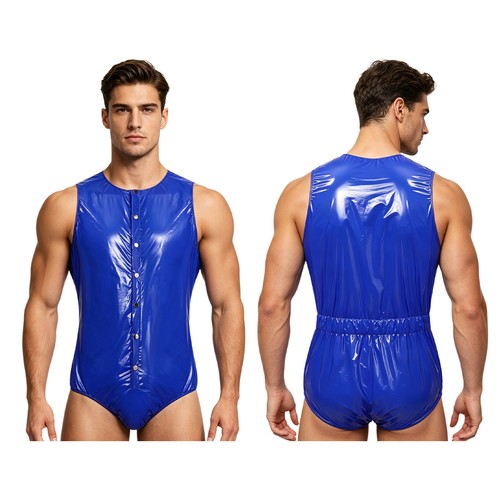 Men Bodysuit Party Unitard Side Zippers Jumpsuit Crotch Nightwear Clothing Wear - Picture 4 of 41