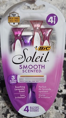 Bic Soleil Smooth Lavender Scented 4 Pack Razors - Vitamin E Strip, 3 Blades