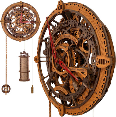 Steampunk 3D Puzzle Clock Kit - Unique DIY Mechanical Wall Clock for Adults