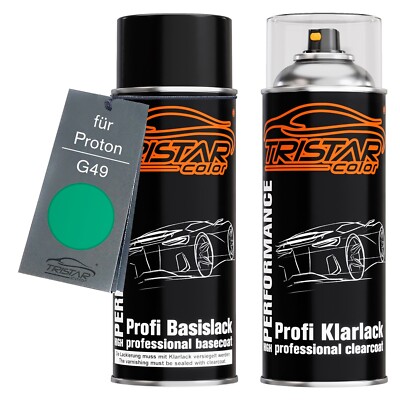 Autolack Spraydosen Set für Proton G49 Dragonfly Green Metallic Basis Klarlack