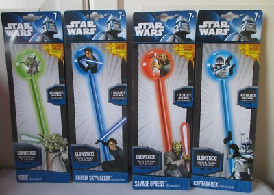 4 StarWars GlowSticks Bend & Shake zur Aktivierung von Yoda Anakin Savage Opress Rex NEU