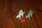 Lot of 3 Vintage, Different-Colored Marx Dimetrodons Dinosaurs - MPC, Timmee