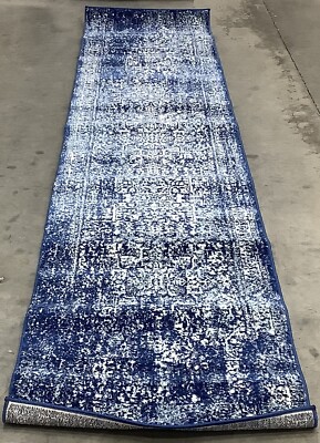 NAVY IVORY 2'-2'' x 11'-0'' Broken Thread Rug Reduced Price 1172679445 EVK256A-211