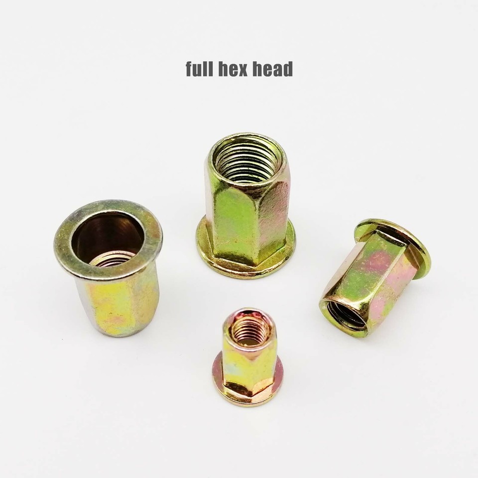 5/20X M4-M12 Carbon Steel Hex Hexagon Head Bind Rivet Nut Insert Rivnut ...