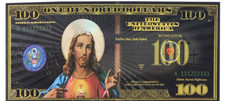 2 Black Gold Banknotes LAST SUPPER Coins non Paper Bills Federal Christmas Jesus