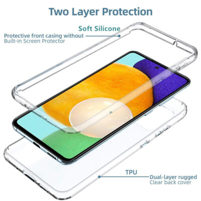 For Samsung S24 S23 Ultra Plus A54 360° Protective Front +Back Soft Case Cover