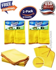 6 Count Cleaning Cloth Yellow Dust Towel Rag Car Polishing Detailing (Pack of 2)