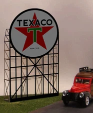 TEXACO GAS ROOFTOP OR ROADSIDE ANIMATED SIGN FOR HO-SCALE- LIGHTS, BLINKS,MORE! 