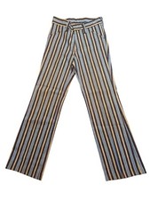 True VTG 1960s 1970s Sears Mid-century Striped Groovy Pants 12 Slim Brady Bunch