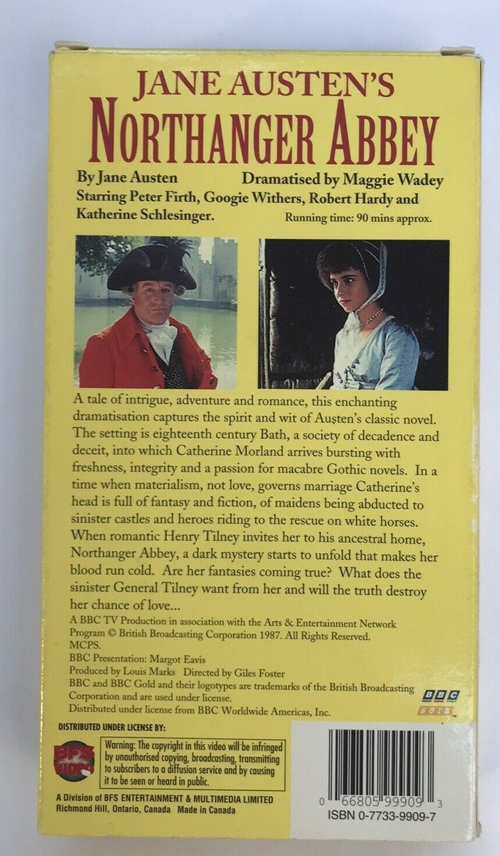 Jane Austens Northanger Abbey VHS Tape Pre-Owned BBC Video | eBay 