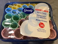 VTG. Goody 36 Pastel Color Magnetic Foam Hair Rollers Curlers 4 sizes 36 Picks