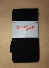 NEW w/tags - Girls - 1 Pair Of Black Tights Sz 4-6x - Footed - by Cat  Jack